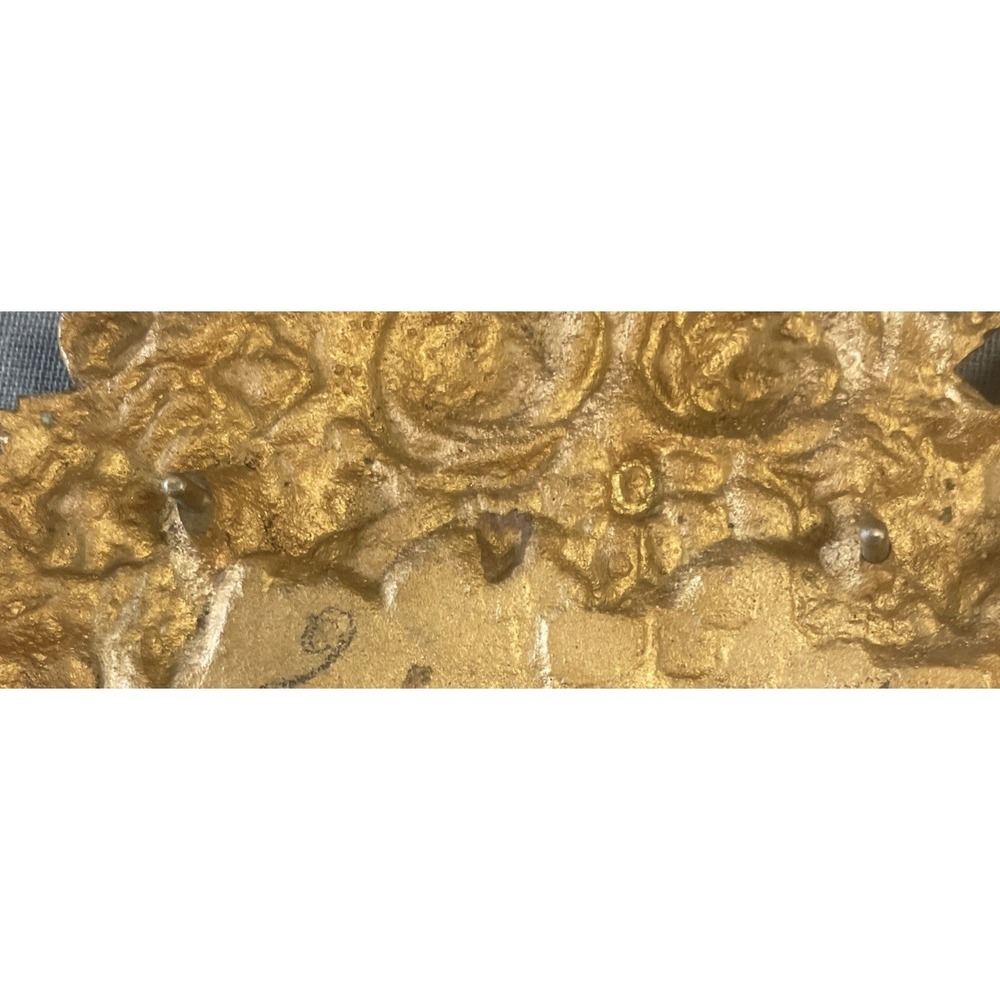 Vintage Ornate Gold Gilt Cast Floral Arched Mini Picture Frame No Glass Or Back - Picture 6 of 9